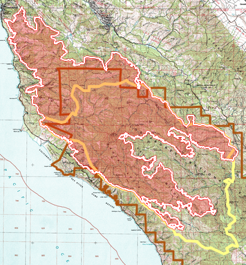 Map of Soberanes Fire burn area